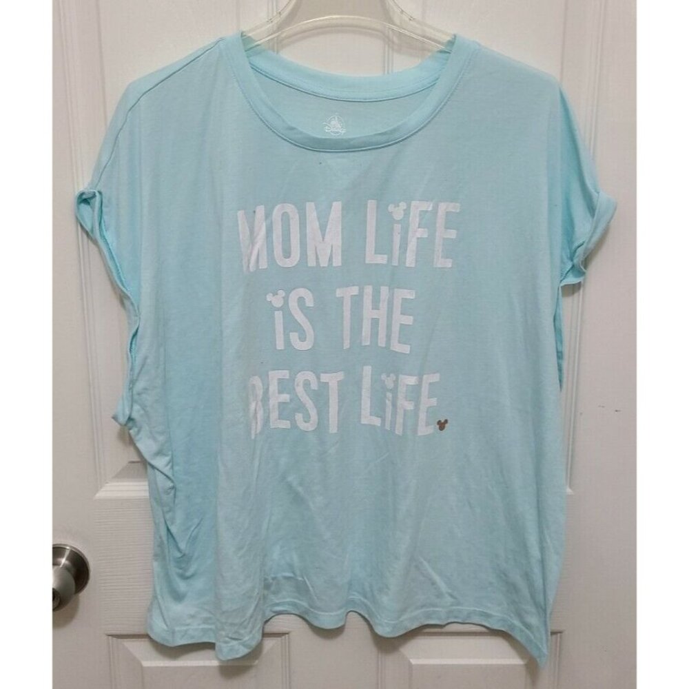 Authentic Disney "Mom Life is the Best Life" Muscle T Shirt‎ Mickey Blue Size 2X